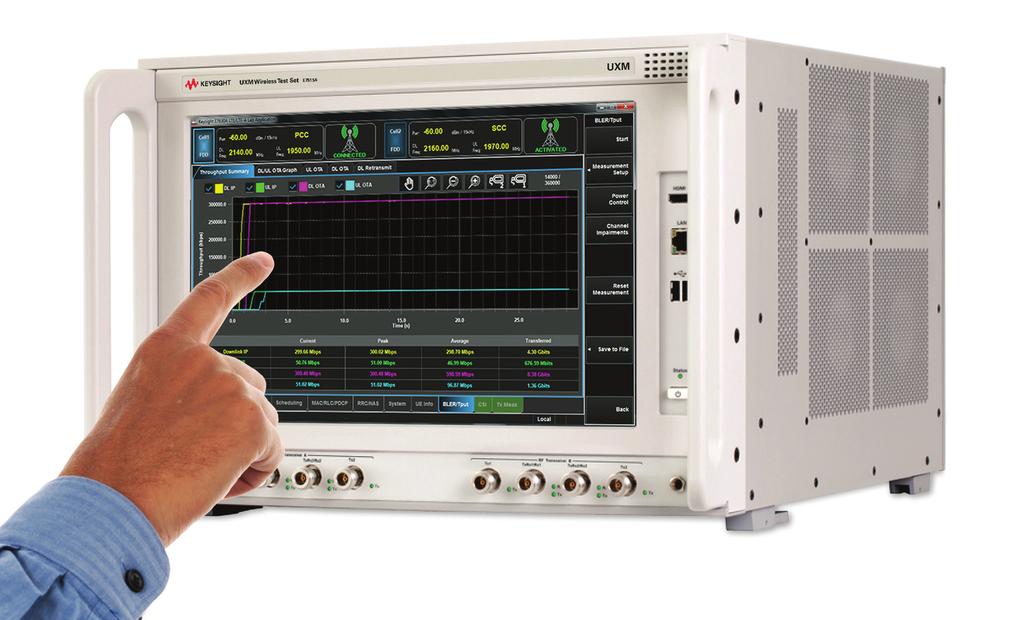 03 Keysight E7530A and E7630A LTE/LTE-A Test and Lab Applications - Technical Overview Ensure LTE/LTE-A Devices Achieve and Sustain Reliable End-to-End IP Data Throughput The UXM s built-in fading