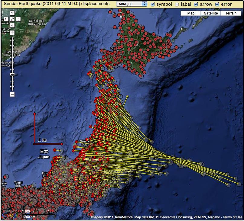 GNSS Earthquake and Tsunami Early Warning Data courtesy of the Geospatial Information Authority of