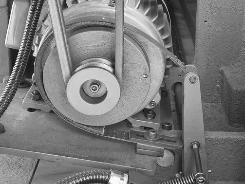If the brake band is not adjusted to compensate for normal wear, the limit switch will still turn the lathe OFF, but the spindle will not stop as quickly.