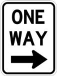 WWD Guidebook SECTION 2.1: SIGNS 12 ONE WAY Sign ONE WAY signs should be installed parallel to the intended roadways at the intersections where the traffic movement is allowed in only one direction.