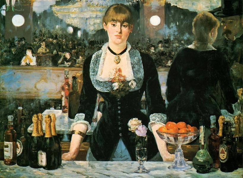 A Bar at the Folies-Begère, 1863, 96 x 130cm, Édouard Manet This was Manet s swan song, painted when he was seriously ill with syphilis.