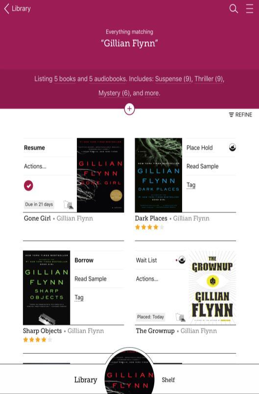 At this point, you can continue to browse the collection or go to your shelf to read the book. Tap Borrow Select to either keep browsing or go to shelf to read the book. Click Borrow on this screen.