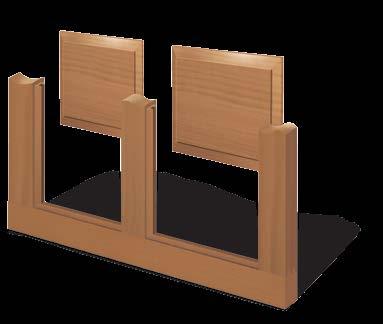 CLASSIC WOOD COLLECTION MODEL 44 RAISED PANEL WOOD DOORS 1-3/8" heavy-duty stile and rail construction.