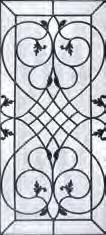 Tuscany and Hayden iron art designs are permanently sealed between of two sheets of clear tempered glass.