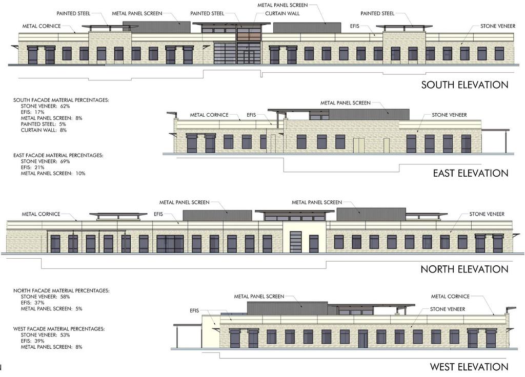 FAÇADE PLAN FORMAT 1. Architectural elevations must be in color. 2. Title block with the name of the project and corresponding site plan case number. 3.