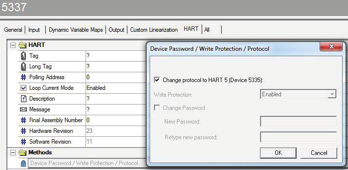 Changing the HART protocol version It is possible to change the unit s HART protocol revision by using the PReset software and a PR 5909 Loop Link interface or a HART interface.