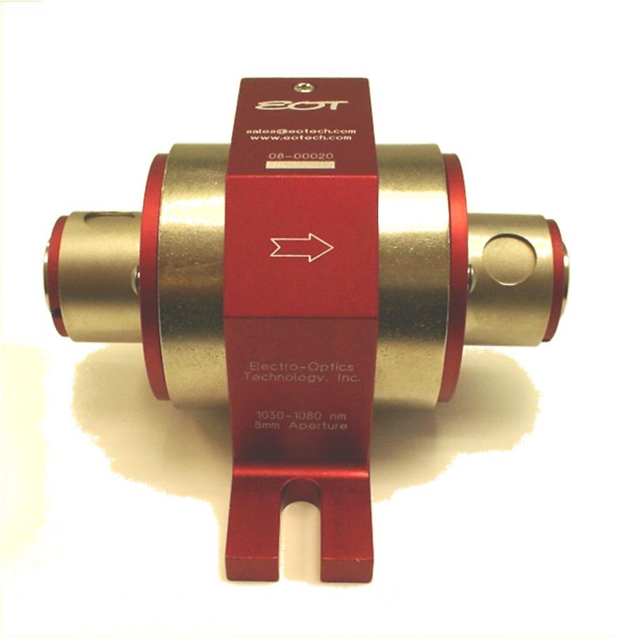 EOT 1010-1080nm FARADAY ROTATOR/ISOLATOR USER S GUIDE Thank you for purchasing your Faraday Rotator or Isolator from EOT.