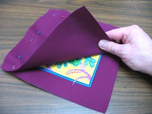 To prepare the fabric for the back of the squares cut pieces of the sturdy fabric to the same