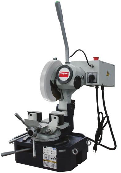 The adjustment of the saw head for miter cutting is fast and easy with the saw head pivoting both to the right and left of center. The 53UG94 bench model can use either a 9 /225mm or 10 /250mm blade.