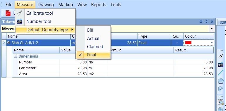 Quantity Type The Type identifies whether the measure is for Bill, Claimed, Actual or Final Quantities.
