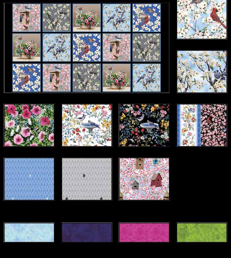 irds of a eather Quilt 1 inished Quilt Size: 75 x 87 abrics in the irds of a eather Collection Cardinals - Lt.