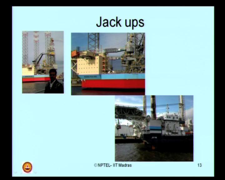 (Refer Slide Time: 10:58) These jack up rigs or pictures, which I have taken from a specific repair yarn in Rotterdam.