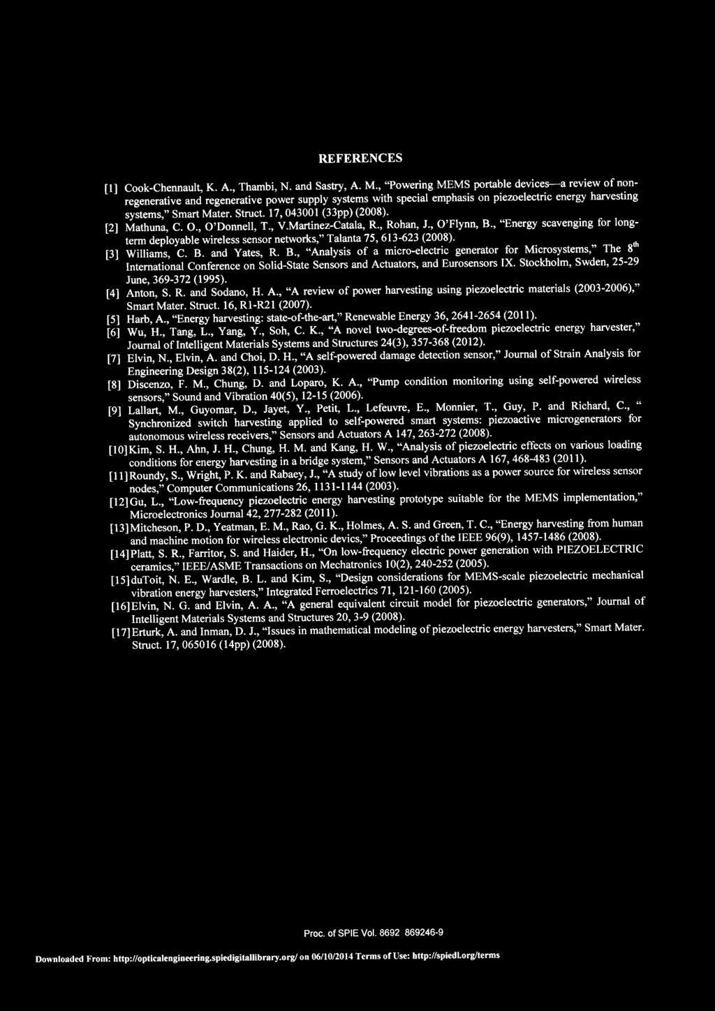 17, 043001 (33pp) (2008). [2] Mathuna, C. 0., O' Donnell, T., V.Martinez-Catala, R., Rohan, J., O' Flynn, B.
