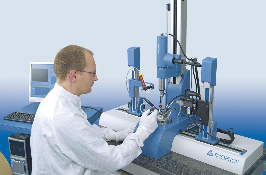 OptiCentric PRO For further comfort the OptiCentric Cementing Workstation can be fully automated with a 2-axis x-y piezoelectric fine positioning stage and lens specific grabber.