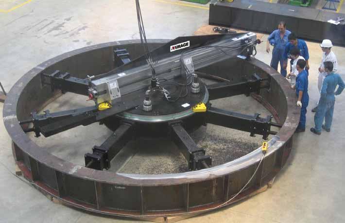 20 OM6000 98-237 (2500-6000mm) Precision preloaded rotary drive Adjustable fast set clamping base Hydraulic anti backlash drive Radial contour milling feed A unique concept for the machining of