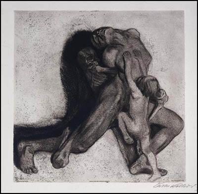 Instead of individual portrait studies, Kollwitz took up more universal themes and archetypal images of poverty, grief and suffering.