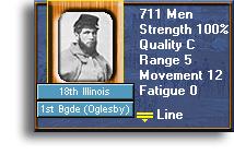 Let s now fire at the enemy with your infantry. Select the 18th Illinois infantry regiment as shown.
