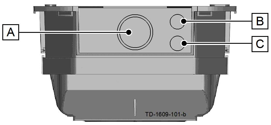Instalare 4.3.1 Introducerea cablului de sus - pozarea cablului pe tencuială A... Pasaj filetat pentru cablu M32 (conductor de alimentare) C.