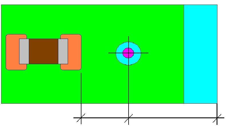 Min. distance of a single solder point from the adjacent SMD pad or