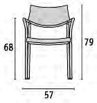 dimensions in cm armchair Splash EMS3 3-foot table Ø60, 60x60