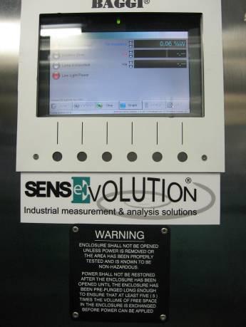 The computer, together with the sensors and the power supply, is within an enclosure provided with a protective purge system and a Vortex cooler (connected to the plant instrument air system).