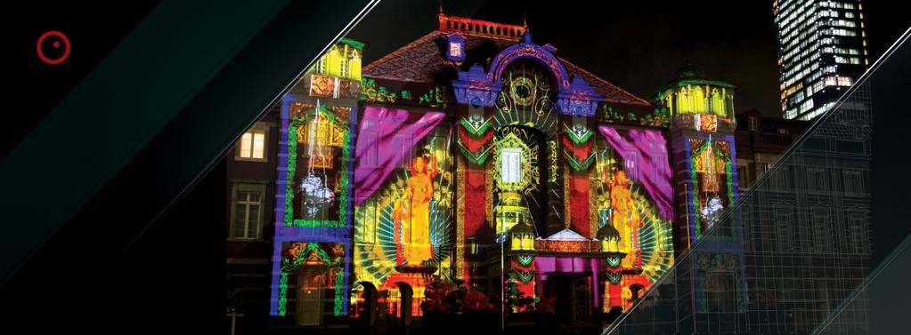 INDOOR / OUTDOOR (GESTURE CONTROLLED) PROJECTION MAPPING SUMMARY OUR INDUSTRIAL PROJECTION MAPPING SYSTEM CREATES LARGE, LIGHT BASED EFFECTS, PROJECTED ON BUILDINGS, INDOOR INSTALLATIONS, AND