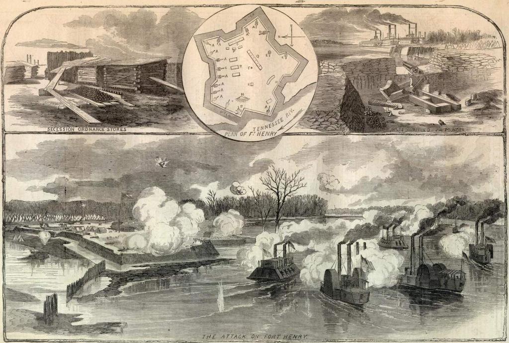 The Confederates had built Fort Henry on the Tennessee River. Fort Henry was constructed on low ground along the Tennessee River, and the fort was flooded during the battle.