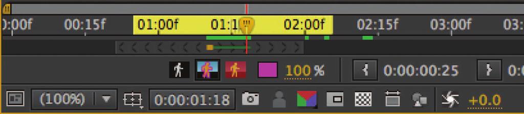 6 Select the Roto Brush tool (it s the icon of a little man being tickled by a big paint brush!). Move the cursor over the Layer panel; a green circle with a + symbol in the middle will appear.