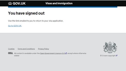 Please ensure that you sign out of the UKVI application system as per the below screen.