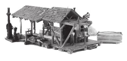 1:87 BUILDING KIT BUZZ S SAWMILL PF5195 Buzz s Sawmill is a detailed work of art with all workings of a vintage steam-fired, belt-driven sawmill.