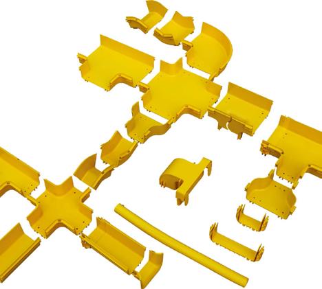 Excel Enbeam Trunking Product Guide Enbeam Yellow Duct System Piecing together in individual segments, Excel s duct trunking system is flexible and suitable for an endless array of installations.