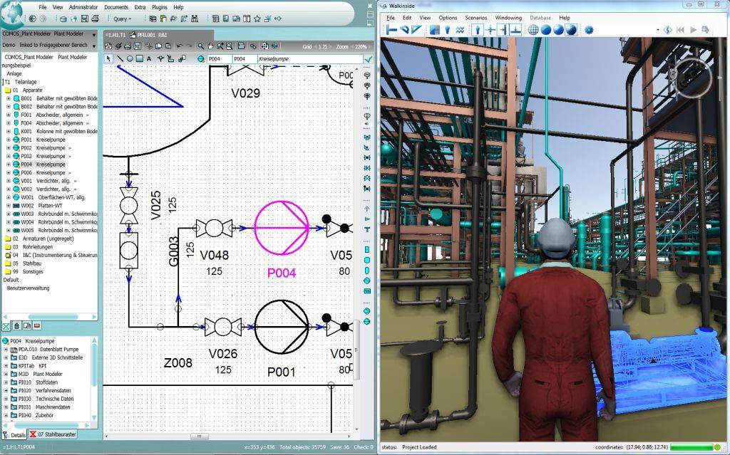 COMOS Walkinside Immersive Training Simulator Familiarization training: Locate valves,