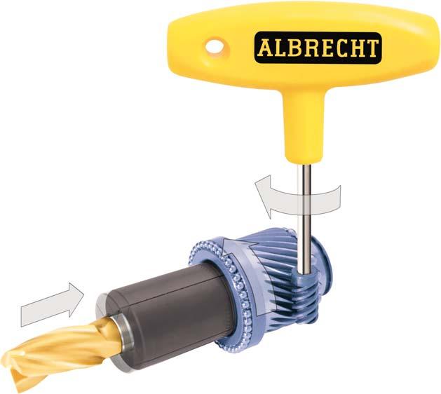 Big Benefit # Incredible Gripping Torque The lbrecht Überchuck is a revolutionary tool holder that utilizes a patented two-stage clamping mechanism to produce extremely high gripping torque on the