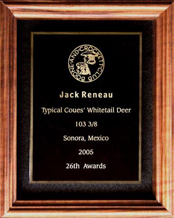 95 B&C Trophy Shadow Box Plaque Preserve the single-most outstanding achievement of your hunting career with this beautiful 8 x 10 shadow box of solid black walnut lined with black felt.