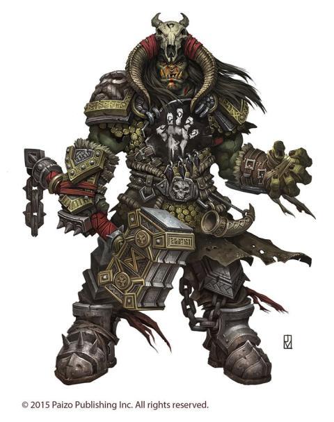 Gruuk, the Orc Warchief Health: 35 Armor: 5 (Chieftain Armor) Movement: 6 Squares (30 ) Orcish Double Axe: Melee, 1d6+3 AND 1d6+3 If both dice rolls are 5-6, roll for a third attack Crossbow: 30,