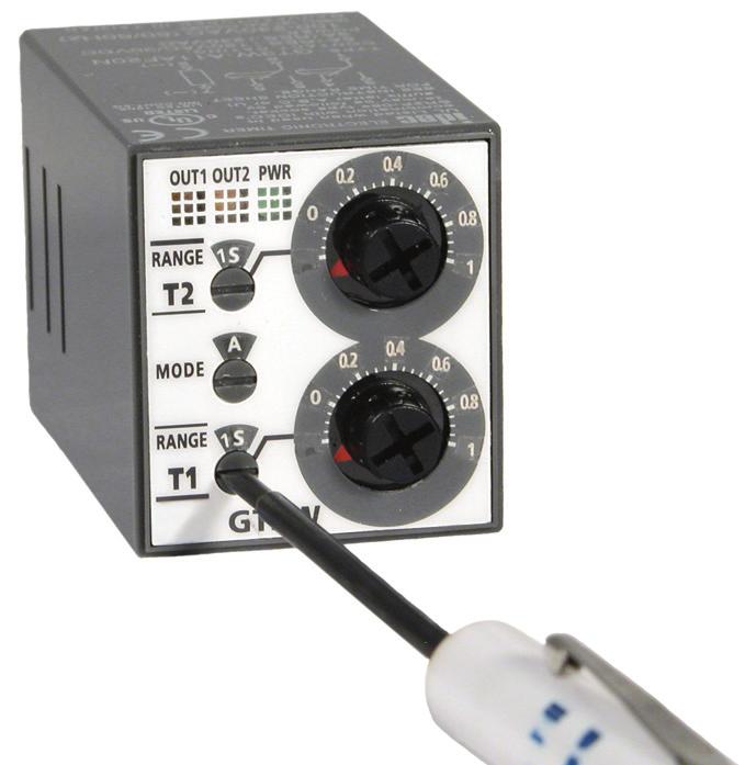 GT3W Switches & Pilot Lights Signaling Lights T2 Time Range Selector Mode Selector T1 Time Range Selector Instructions: Setting GT3W Timer T2 Setting Knob T1 Setting Knob 1.