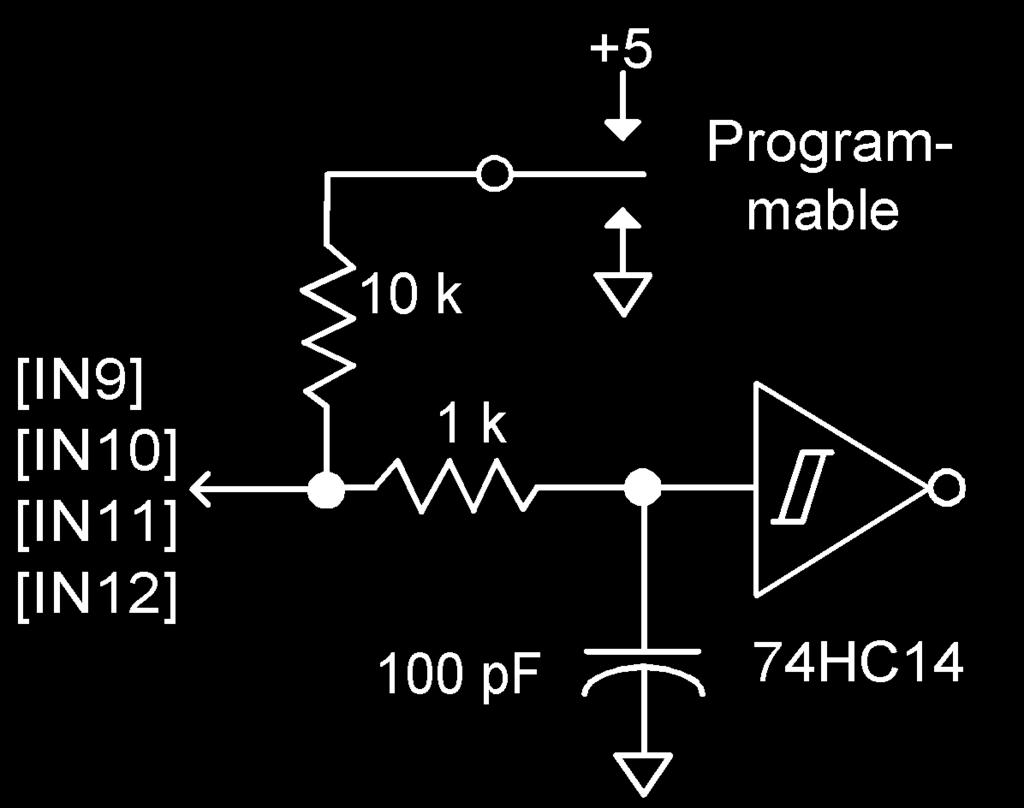 either pull up to +5 Vdc, or down to ground. Grounded inputs with HI active levels interface to PLC s that have PNP outputs that source current from +24 Vdc sources.