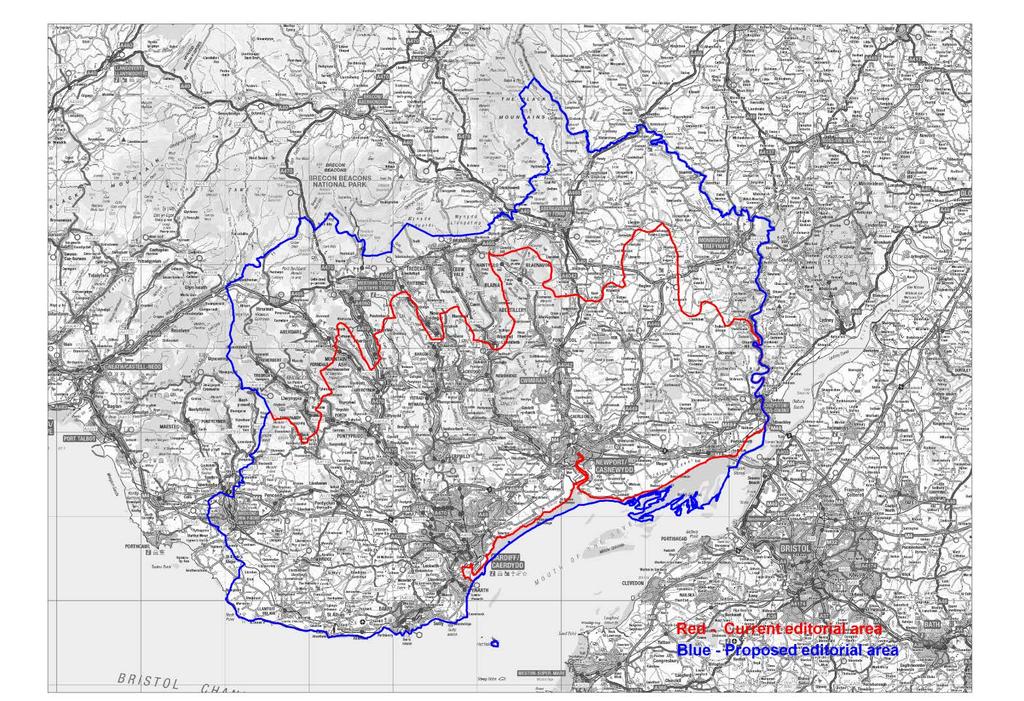 Annex 6 6 Map of existing and proposed Cardiff & Newport licensed area