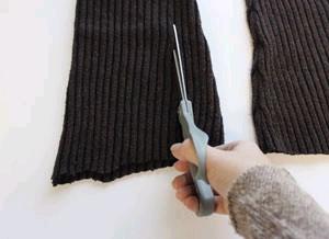 You can get away with fudging things a bit if your sweater is nice and stretchy. Mark where you want your spat to end (depending also on how high you want your spat to be).