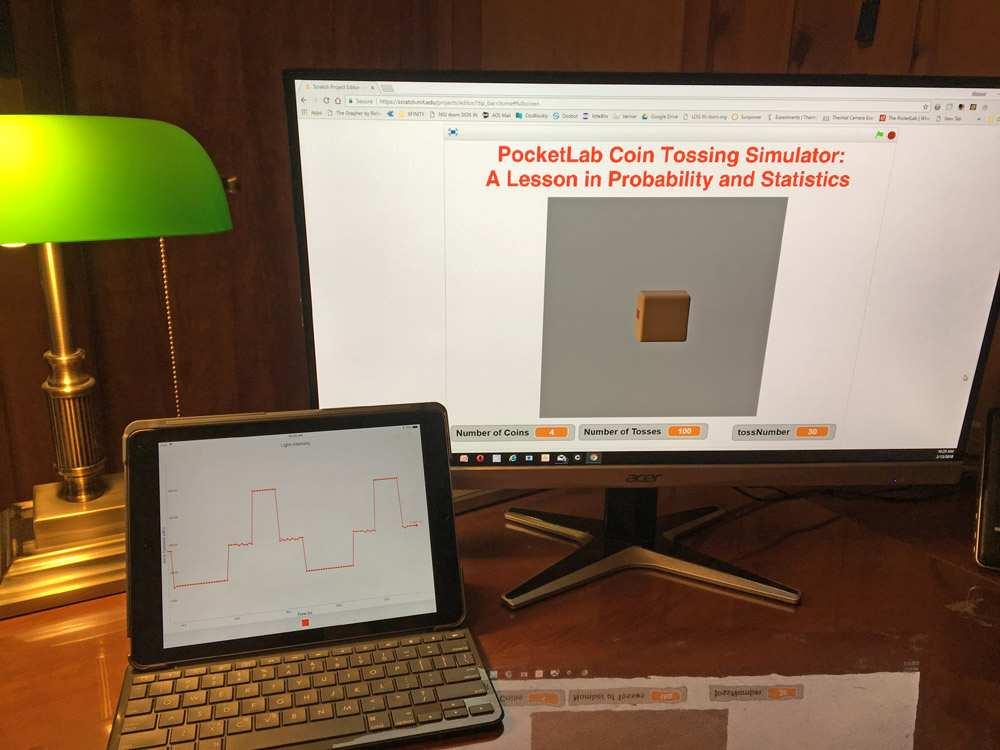 A Lesson in Probability and Statistics: Voyager/Scratch Coin Tossing Simulation Introduction This lesson introduces students to a variety of probability and statistics concepts using PocketLab