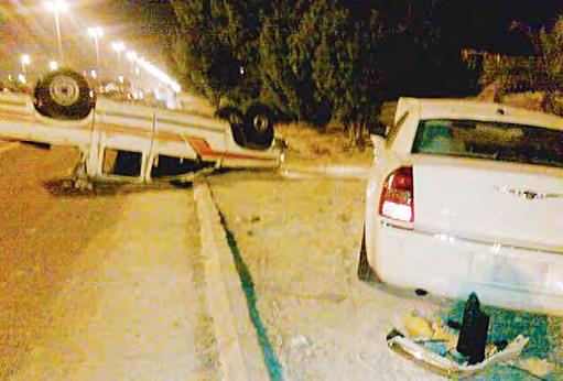 A Kuwaiti citizen aged 57 years was injured in an accident on 7th Ring Road going towards Jahra. He was referred to Farwaniya hospital by paramedics.