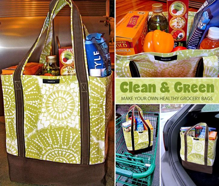 Published on Sew4Home Make Your Own Reusable Grocery Bags Editor: Liz Johnson Wednesday, 08 February 2017 1:00 Just when you think you're the reigning Queen of Green reusing and recycling your way