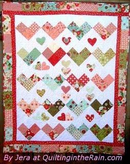 Original Recipe Charming Hearts Quilt by Quilting in the Rain Hi all! : ) This is Jera from {http://www.quiltingintherain.com} and I m excited to be posting my 2nd MBS tutorial!