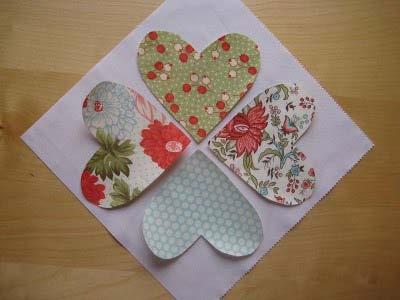 You can arrange the hearts any way you like. This is another fun idea G. Stitch a ¼ seam around the perimeter of the heart.