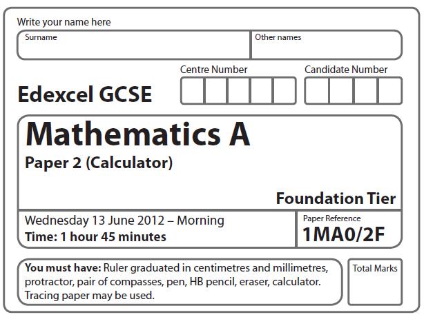 Practice Papers Set D Instructions Use black ink or ball-point pen. Fill in the boxes at the top of this page with your name, centre number and candidate number. Answer all questions.