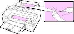 Maintenance and Troubleshooting Clearing a Roll Paper Jam 1. Press to release the paper presser. 2.