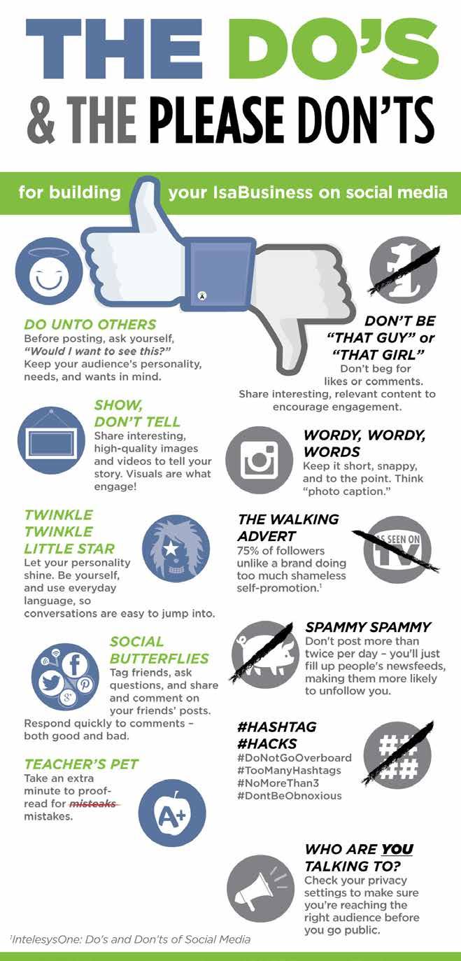TIPS FOR CREATING INTEREST ON SOCIAL MEDIA Always remember that less is more; don t post very long messages when a short one will do!