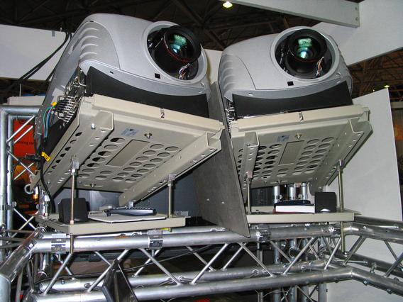 11 shows a projection of a subpart of a cylindrical panorama as it was shown at the International Broadcast Convention IBC 2004. Here, only two projectors (Fig.
