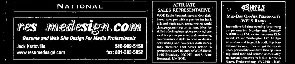 Attn: Personnel. F/M EOE. SOUTH Morning Show Host and Mid -day Air Personality.