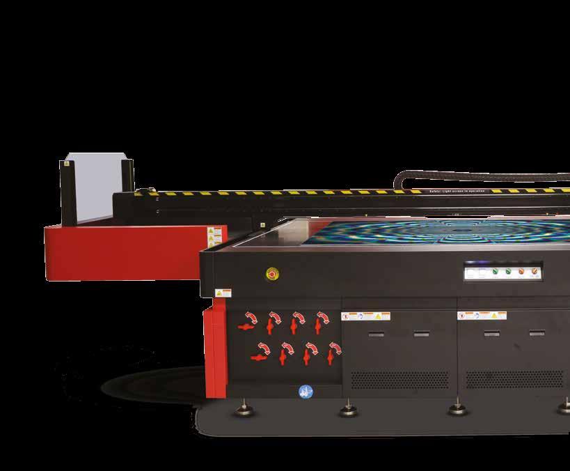 Designed for the greatest possible Reinforced beam The welded steel beam with its aligned rails, encoder strip, and servo motors allows flawless movement and perfect positioning of the print head